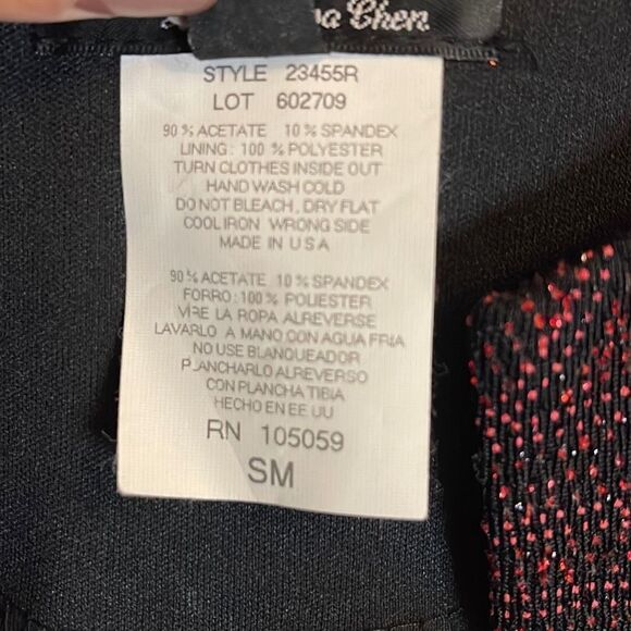 XSCAPE‎ by Joanna Chen. Open Evening Blazer. Size Small Petite. Black/Red - Picture 5 of 9